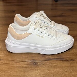 Women's SKECHERS Cordova Classic - Best Behavior sneakers. White/Blush Sz 8.5